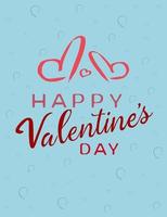 Happy Valentine's Day romantic greeting card, typography poster with modern calligraphy. vector