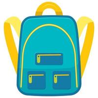 Kids school backpack. Flat style. Isolated vector. vector