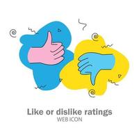 like dislike rating icon for web illustration vector