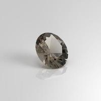 smoky quartz gemstone oval 3D render photo