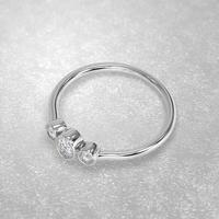 3 stone engagement ring laying down position in white gold 3D render photo