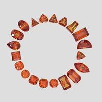 hessonite color stone in all gem shapes 3D render photo