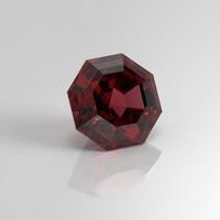 garnet gemstone octagon 3D render photo