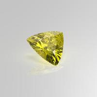 yellow diamond gemstone trillion 3D render photo