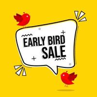 yellow early bird sale banner vector
