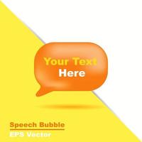 3d orange speech bubble vector