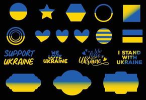 Support UKRAINE We Love Ukraine Graphic vector