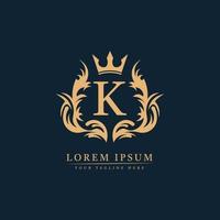Letter K Logo Hotel, Cosmetics, Spa. Resorts and Restaurants. Luxury, Royal, Decoration, Boutique. Interior Icon. Fashion, Jewelry, Beauty Salon. vector