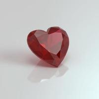 render 3d de corazón de piedras preciosas de rubí foto