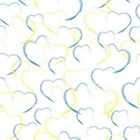 Blue-yellow pattern with hearts vector