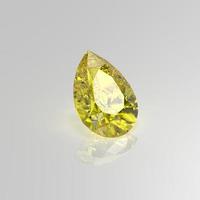 diamante amarillo piedra preciosa pera 3d render foto