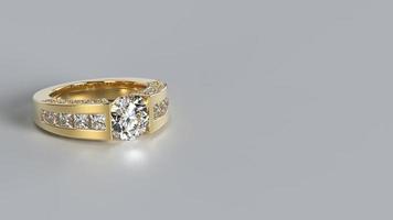 tension setting solitaire ring in yellow gold photo