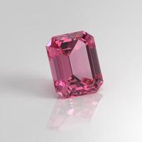 pink tourmaline gemstone emerald 3D render photo