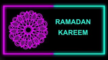 animação de neon ramadan kareem video