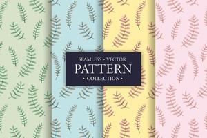 Seamless background pattern vector water color leaves collection