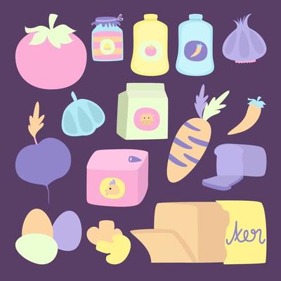 illustration of rainbow objects