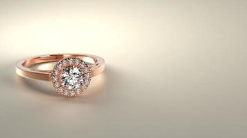 round halo engagement ring in rose gold photo