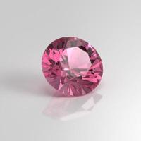 pink tourmaline gemstone round 3D render photo