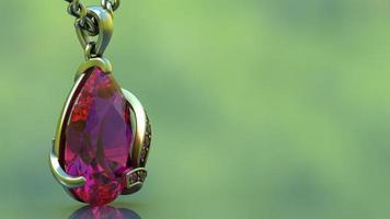 ruby pear shape pendand with beasutiful swirl 3d render photo