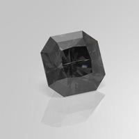 diamante negro piedra preciosa radiante cuadrado 3d render
