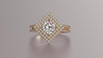 round halo engagement ring with side stones
