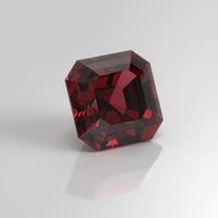 garnet gemstone asscher 3D render photo