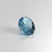 aquamarine gemstone oval 3D render photo