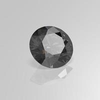 black diamond gemstone round 3D render photo