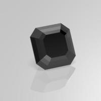 black onyx gemstone asscher 3D render photo