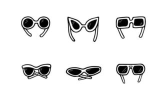 conjunto de gafas de sol ilustración vectorial dibujada a mano. vector