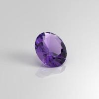 amethyst gemstone oval 3D render photo