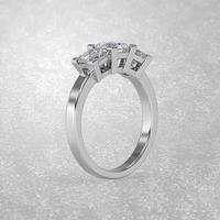 3 stone engagement ring in gold 3D render photo