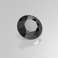 black onyx gemstone round 3D render photo