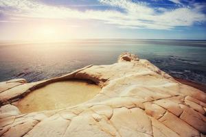 rocky sea coast in the summer. Beauty world photo