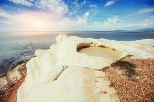 rocky sea coast in the summer. Beauty world photo