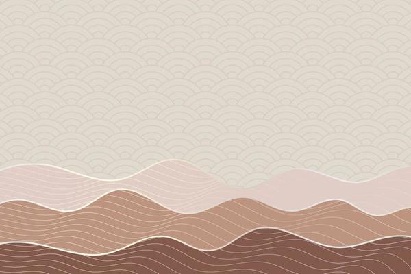 abstract wave style background with geometric japanese pattern and wavy striped lines