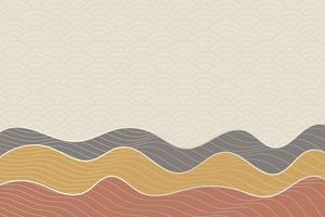 abstract wave style background with geometric japanese pattern and wavy striped lines vector