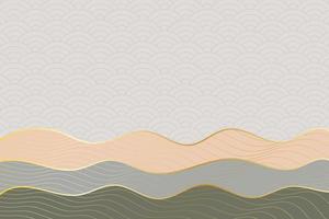 abstract wave style background with geometric japanese pattern and wavy striped lines vector