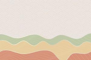 abstract wave style background with geometric japanese pattern and wavy striped lines vector