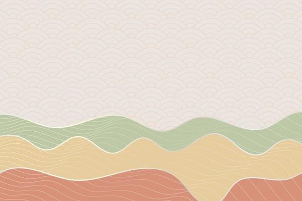 abstract wave style background with geometric japanese pattern and wavy striped lines