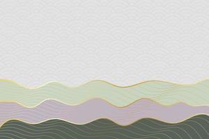 abstract wave style background with geometric japanese pattern and wavy striped lines vector