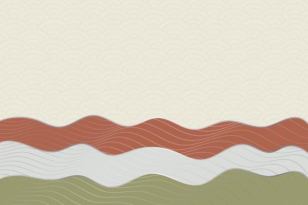 abstract wave style background with geometric japanese pattern and wavy striped lines