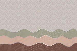 abstract wave style background with geometric japanese pattern and wavy striped lines vector