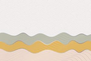 abstract wave style background with geometric japanese pattern and wavy striped lines vector