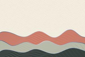 abstract wave style background with geometric japanese pattern and wavy striped lines vector