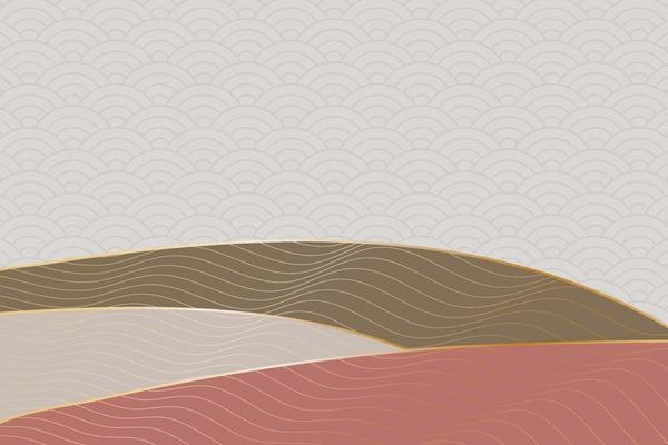 abstract wave style background with geometric japanese pattern and wavy striped lines