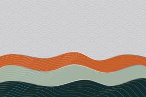 abstract wave style background with geometric japanese pattern and wavy striped lines vector