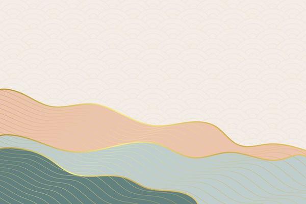 abstract wave style background with geometric japanese pattern and wavy striped lines