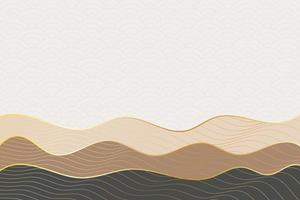 abstract wave style background with geometric japanese pattern and wavy striped lines vector