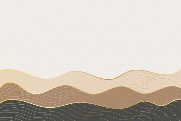 abstract wave style background with geometric japanese pattern and wavy striped lines